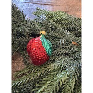 Vintage Mercury Glass Strawberry Christmas Ornament Columbia